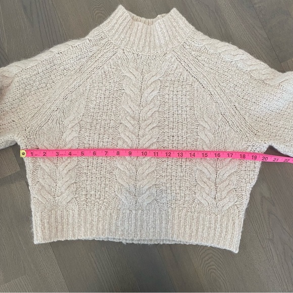 SUNDAY BEST beige cable knit Melly sweater, mockneck, size M - Picture 6 of 11